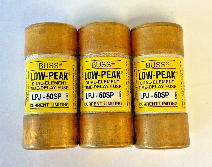 COOPER BUSSMAN LPJ-50SP FUSE BUSS LOW PEAK 50A 600VAC/300VDC ***LOTOF3***