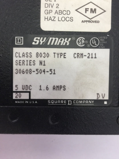 SQUARE D 8030 CRM-211 SERIES N1 5VDC 1.6AMPS LOCAL INTERFACE 4096 REG.