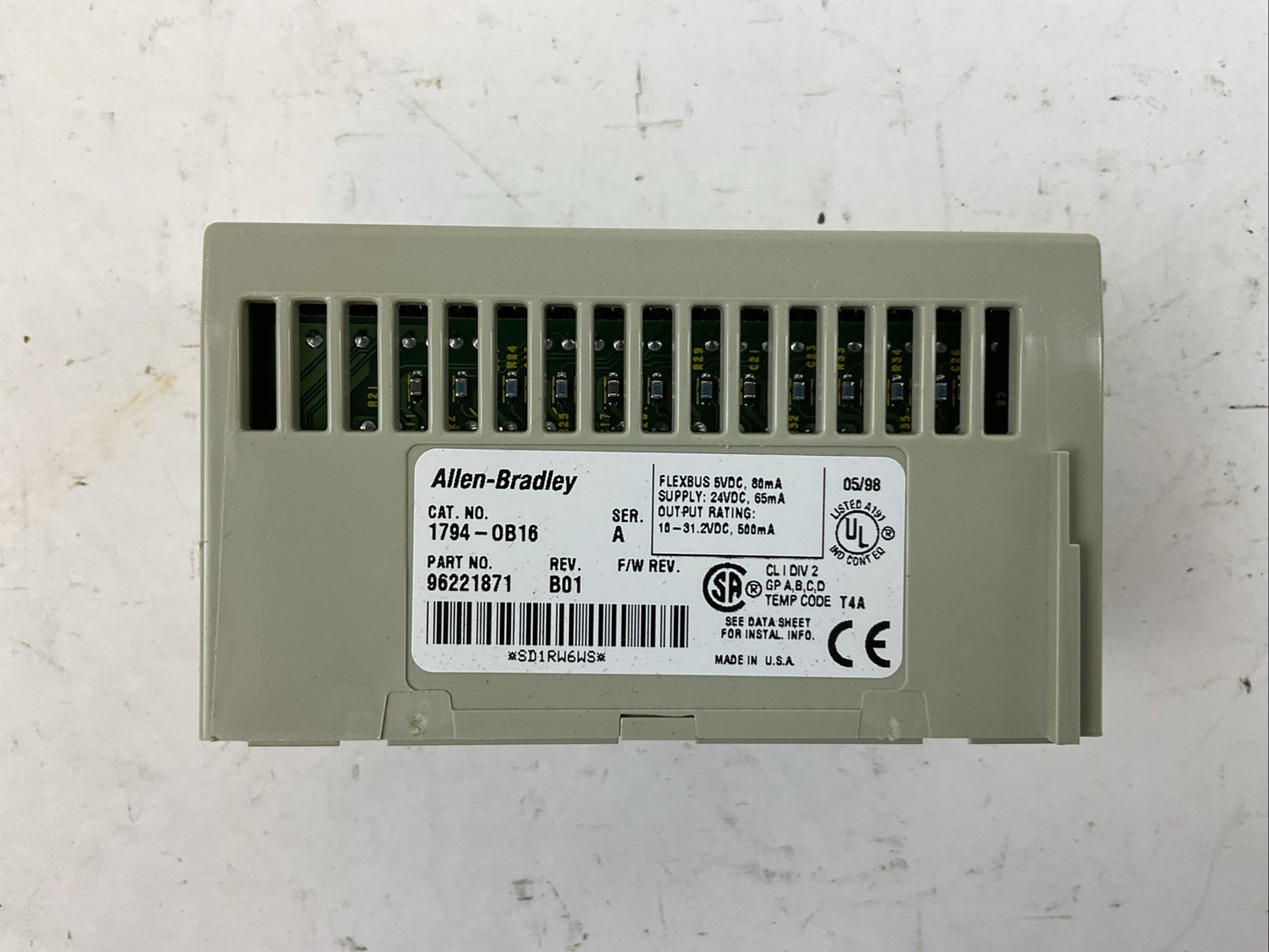 ALLEN BRADLEY 1794-OB16 SER A REV B01 OUTPUT MODULE