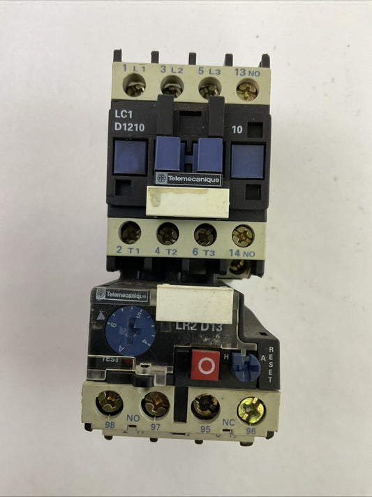 TELEMECHANIQUE STARTER (LC1 D1210 CONTACTOR 600VAC COIL 120V + LR2 D1310 4-6A)
