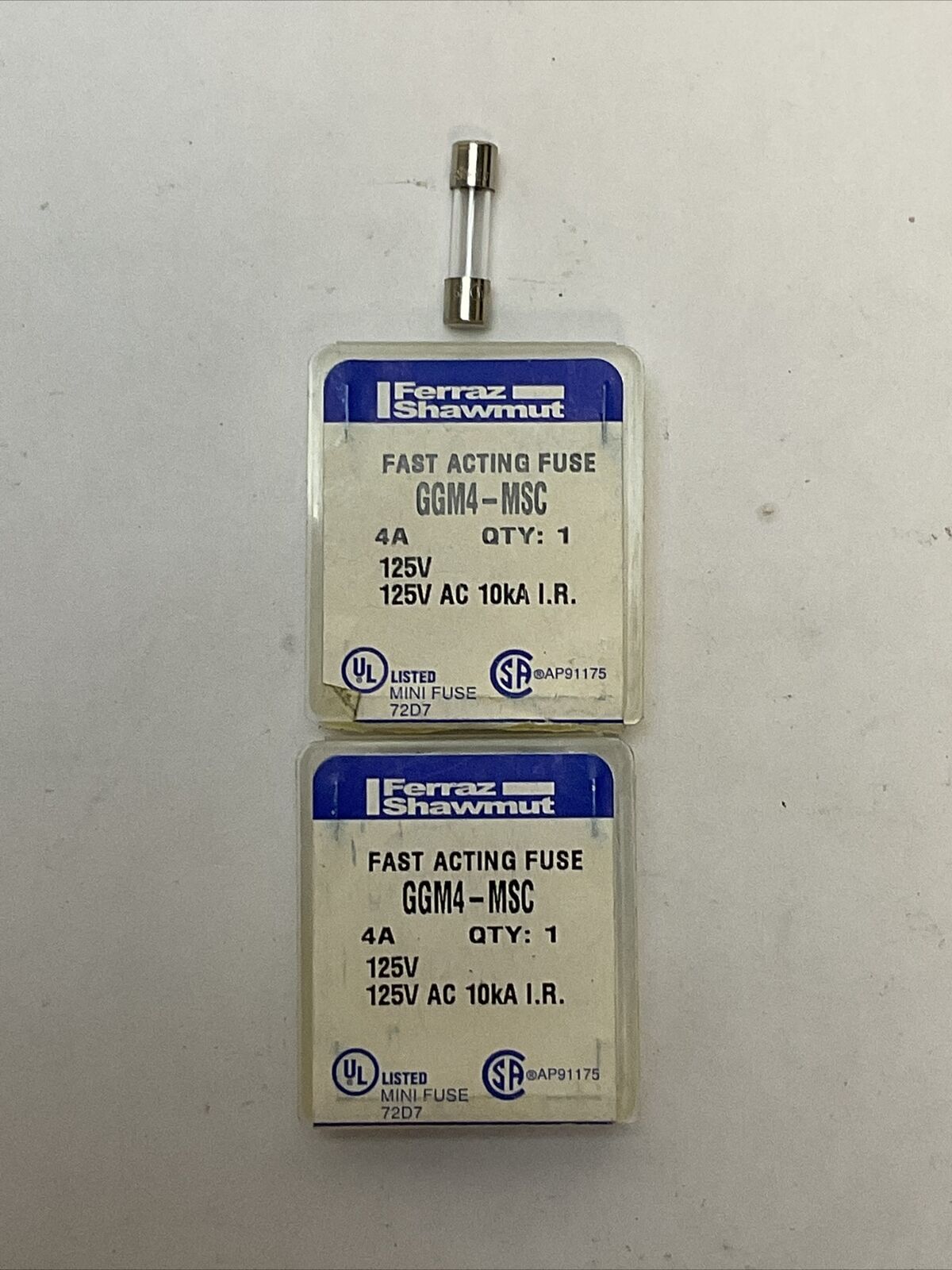 FERRAZ SHAWMUT GGM4-MSC FAST ACTING FUSE 4A 125VAC (10 TOTAL FUSES)