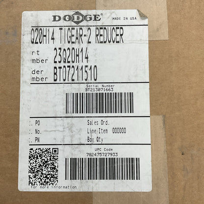 DODGE 23Q20H14 TIGEAR 2 GEAR REDUCER