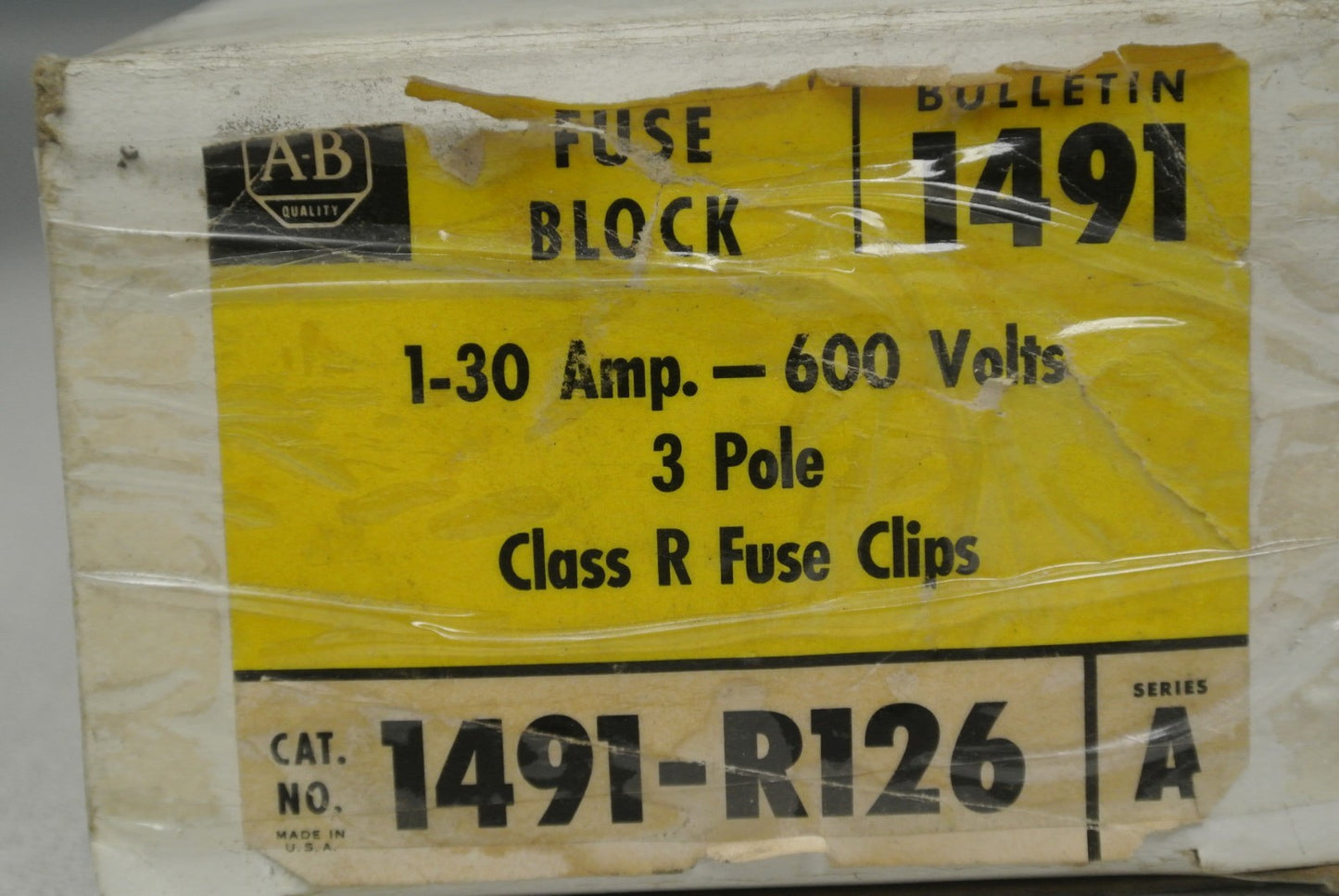 ALLEN-BRADLEY 1491-R126 / FUSE BLOCK /600V, 1-30A, 3-POLE / NEW SURPLUS