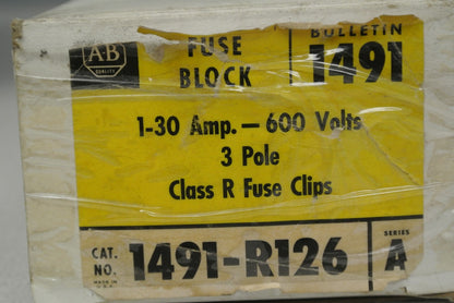 ALLEN-BRADLEY 1491-R126 / FUSE BLOCK /600V, 1-30A, 3-POLE / NEW SURPLUS