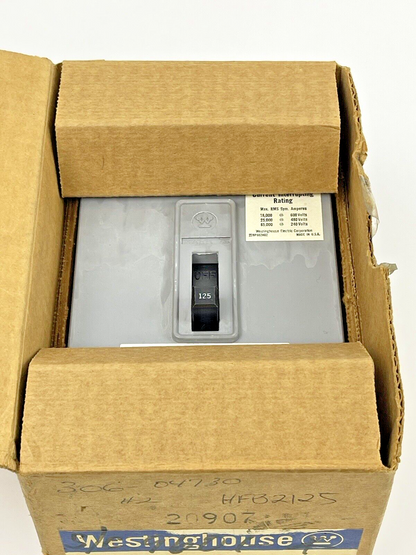 WESTINGHOUSE- HFB2125 - CIRCUIT BREAKER - 2P, 125A, 50C, 600 V AC, 250 V DC