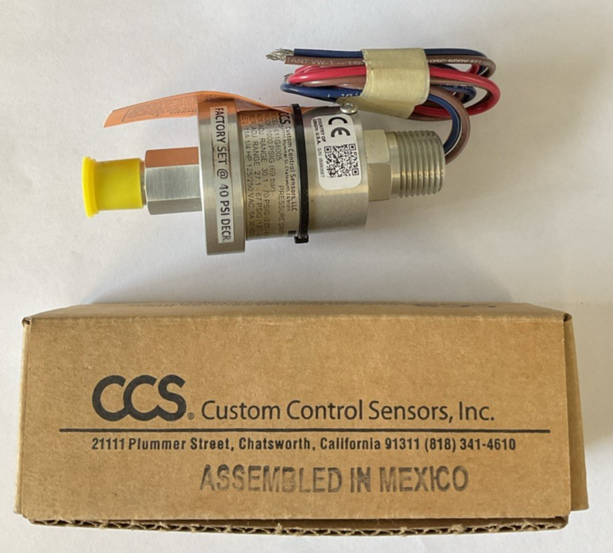 CUSTOM CONTROL SENSORS 611G8005 PRESSURE SWITCH 1000PSGI 69BAR
