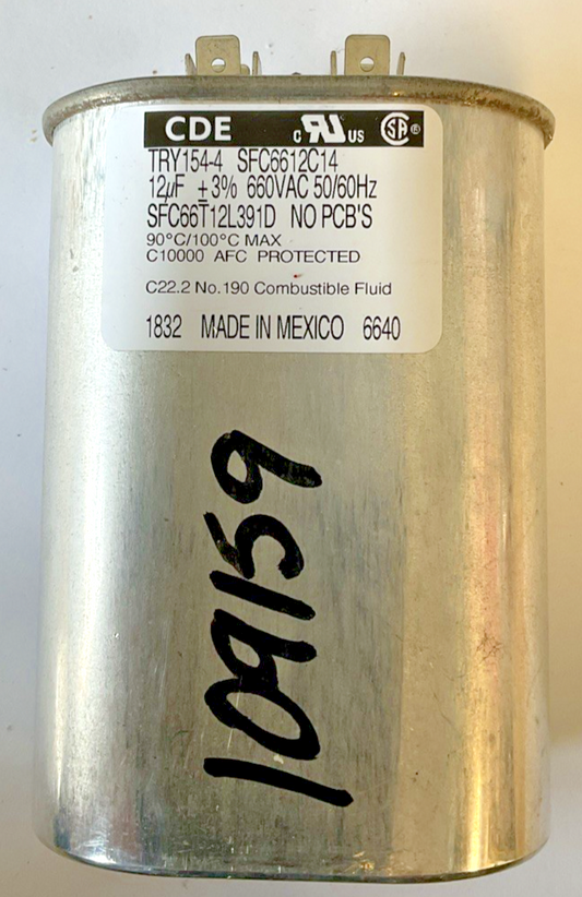 CDE SFC6612C14 CAPACITOR 660VAC 12UF 50/60HZ SCF66T12L391D