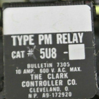 CLARK 5U8-76 / RELAY BUL. 7305 TYPE PM / 8 N.O. / 110-120V COIL / NEW SURPLUS