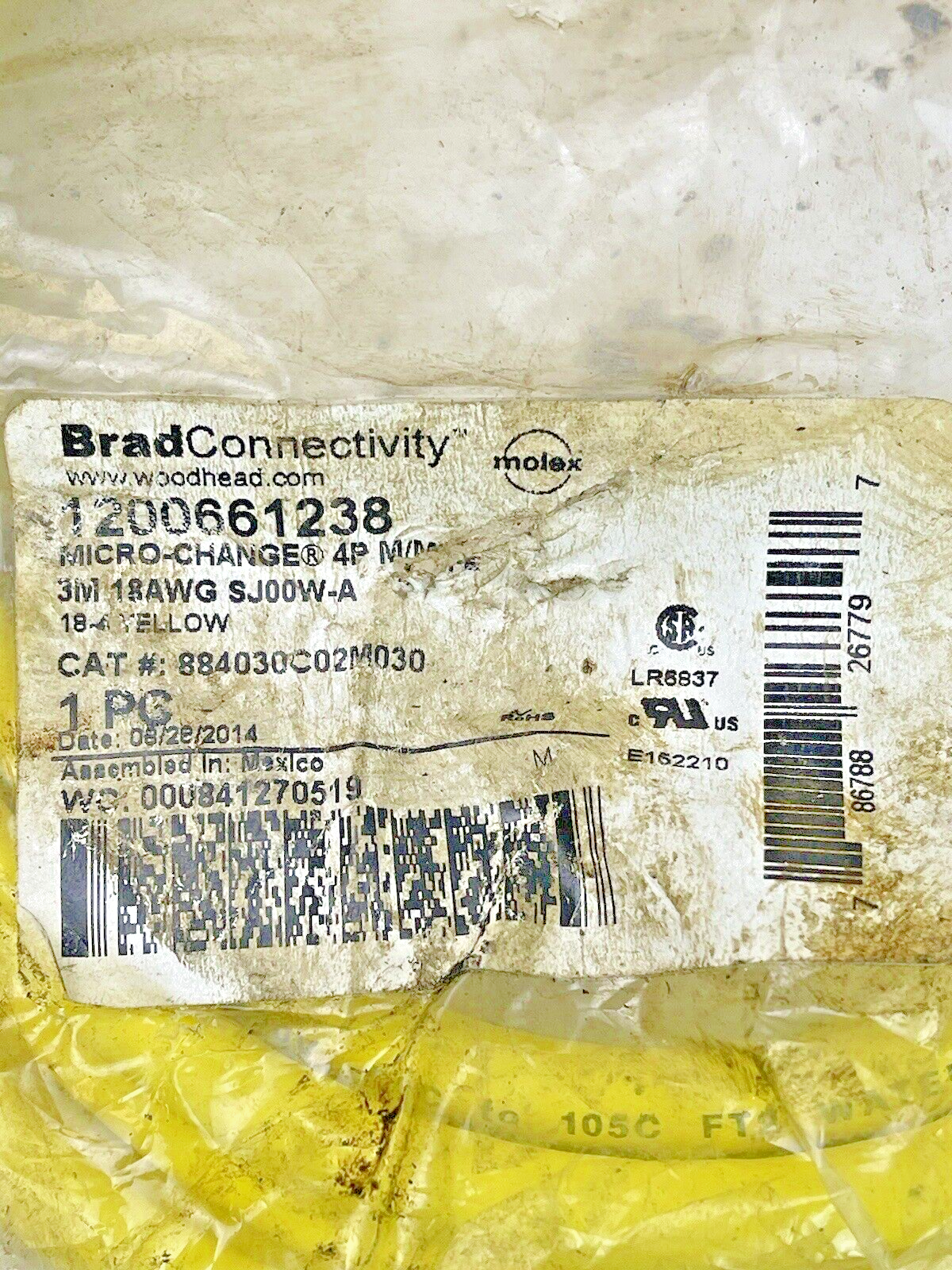 BRAD CONNECTIVITY - 884030C02M030 - 3M MICRO-CHANGE 4P CORDSET - 1200661238