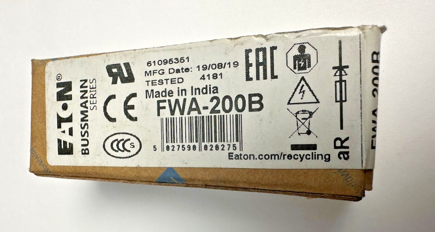 EATON BUSSMANN FWA-200B 200A 150VAC/DC SEMICONDUCTOR FUSE