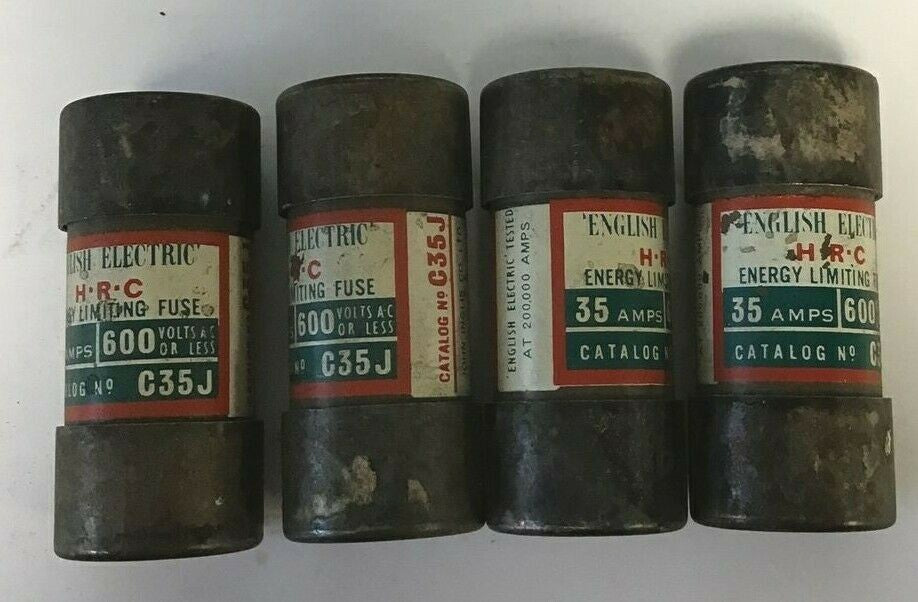 ENGLISH ELECTRIC C35J ENERGY LIMITING FUSE 35A 600VAC ***LOTOF4***