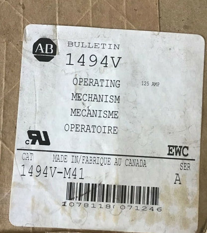 ALLEN BRADLEY 1494V-M41 OPERATING MECHANISM SER.A 125A