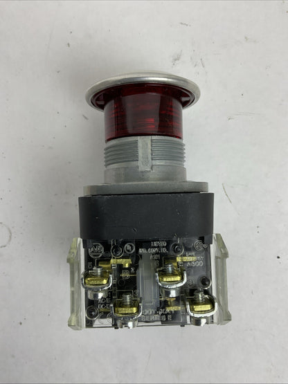 ALLEN BRADLEY 800T-FXP16RA1 SER T 120VAC 30mm PUSH-PULL ILLUMINATED RED