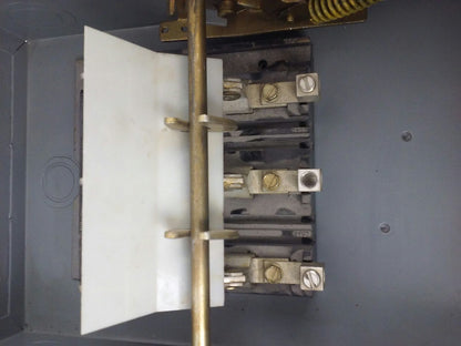 WESTINGHOUSE, HUN362, SAFETY SWITCH, 60A, 600V, 3P, TYPE 1 INDOOR, MISSING PARTS