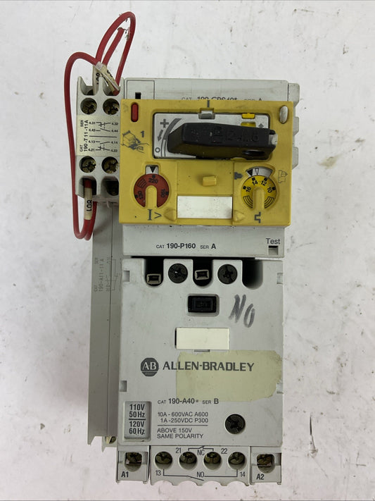 ALLEN BRADLEY STARTER 190-A40 COIL 120V 190-P160 190-T11-11 190-A11-11 190-CPS40