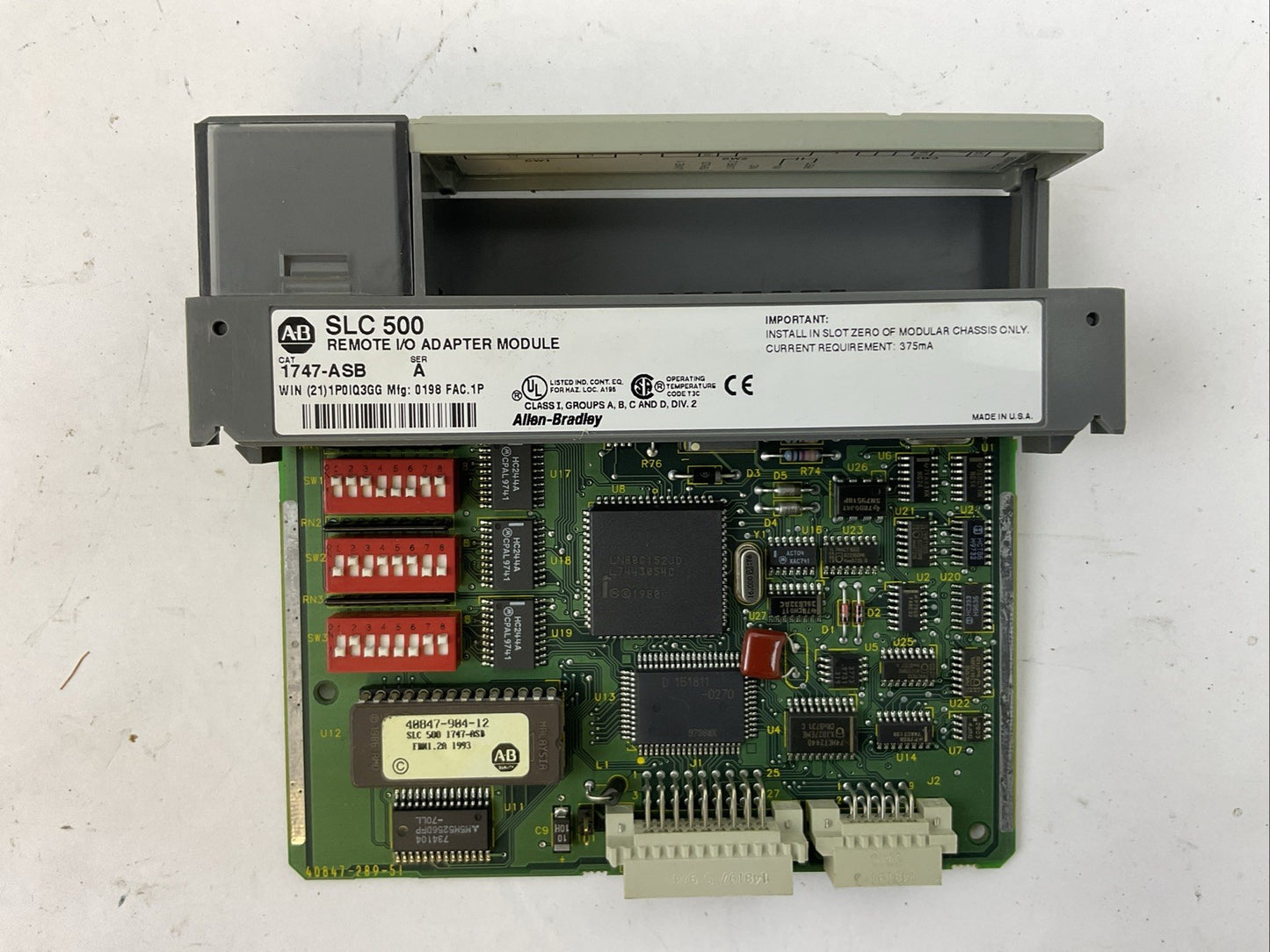 ALLEN BRADLEY 1747-ASB SER A REMOTE I/O ADAPTER MODULE