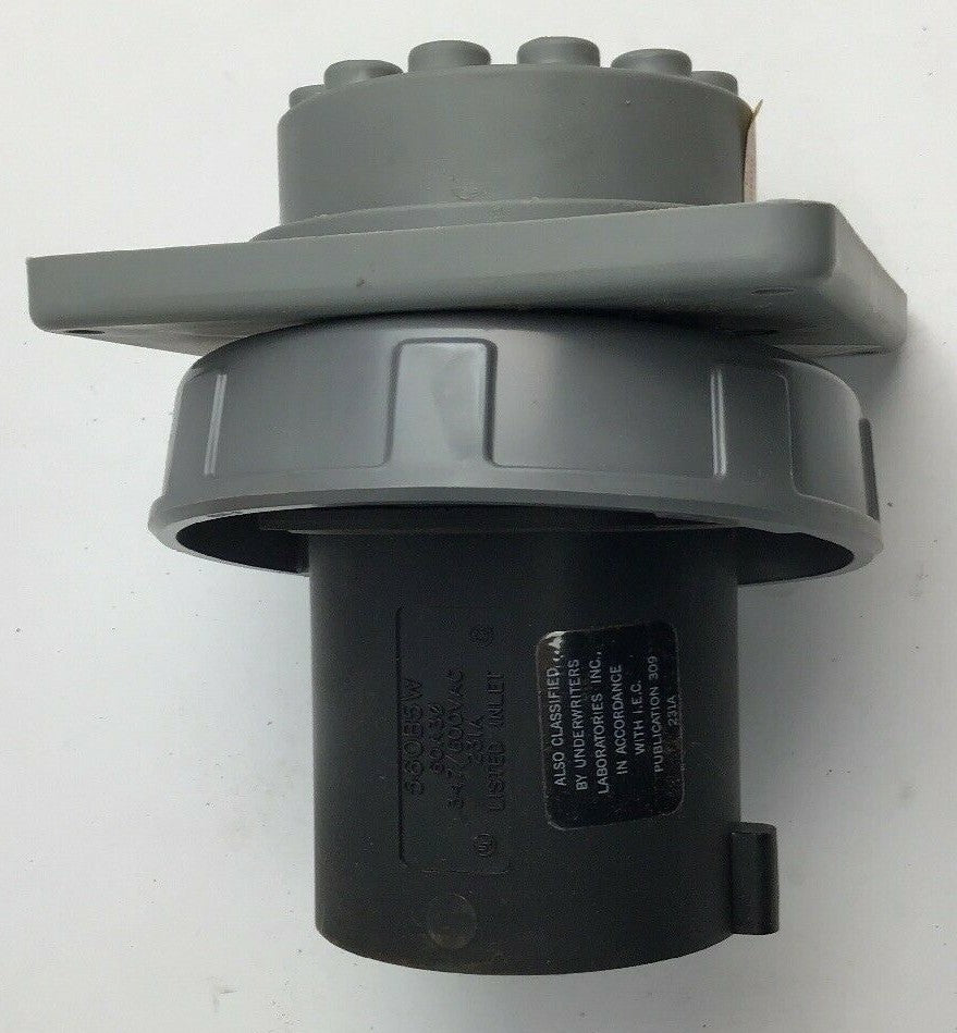 HUBBELL 560B5W WATERTIGHT INLET PIN&SLEEVE 4POLE 5 WIRE 60A 347/600VAC