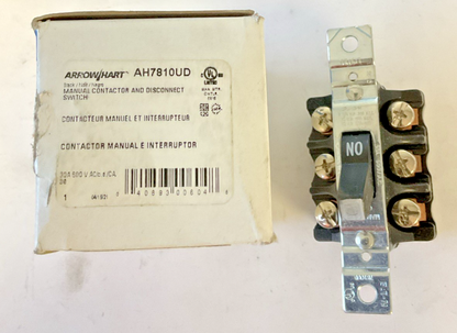 EATON AH7810UD MANUAL CONTACTOR AND DISCONNECT SWITCH 30A 600VAC