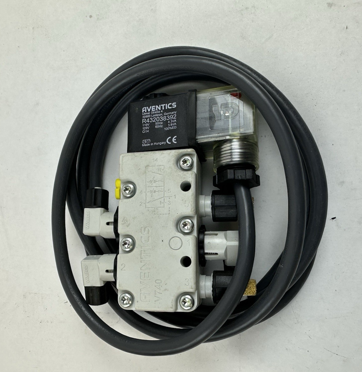 AVENTICS R434001963 SERIES 740 PNEUMATIC SOLENOID VALVE 120VAC 150 PSI AIR VALVE