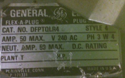General Electric Flex-A-Plug Plug-In Device DFPTQLR4 G - 50 Amp, 240 Volt, 3 PH