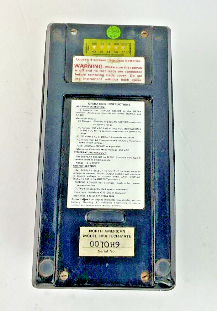 CALIBRATOR MODEL 8010-A 250VAC NORTH AMERICAN MFG.