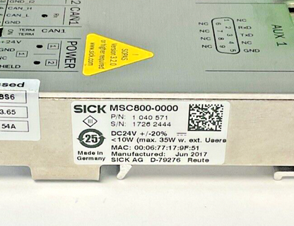 SICK MSC800-0000 MODULAR SYSTEM CONTROLLER 24VDC