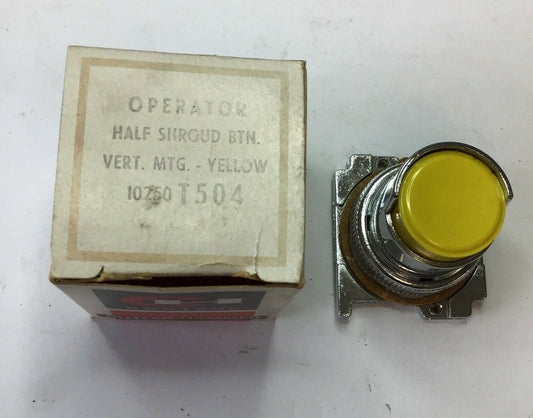 CUTLER HAMMER 10250T504 HALF SHROUD PUSH BUTTON YELLOW