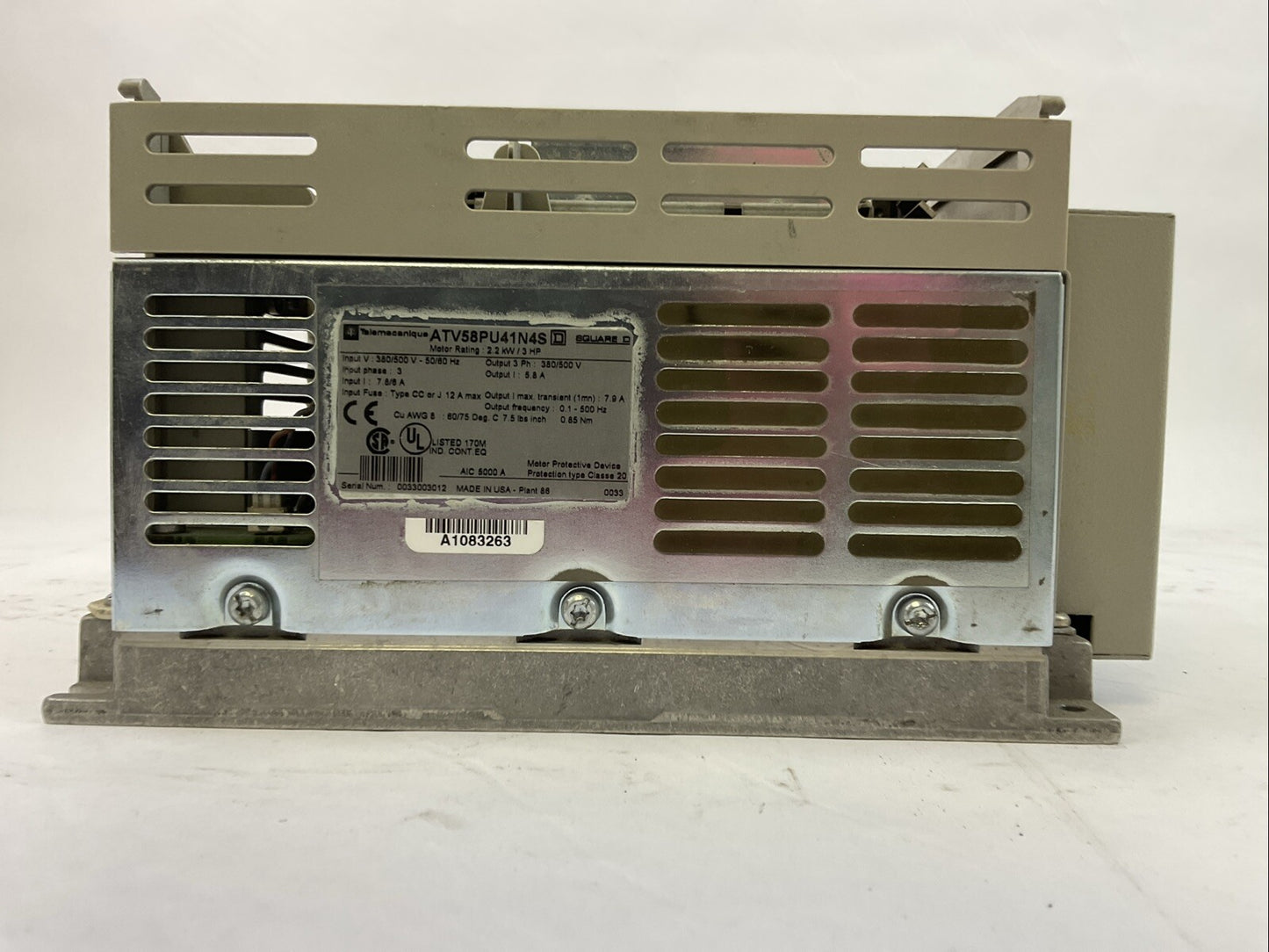 TELEMECANIQUE ATV58PU41N4S AC DRIVE 380/500V V3.