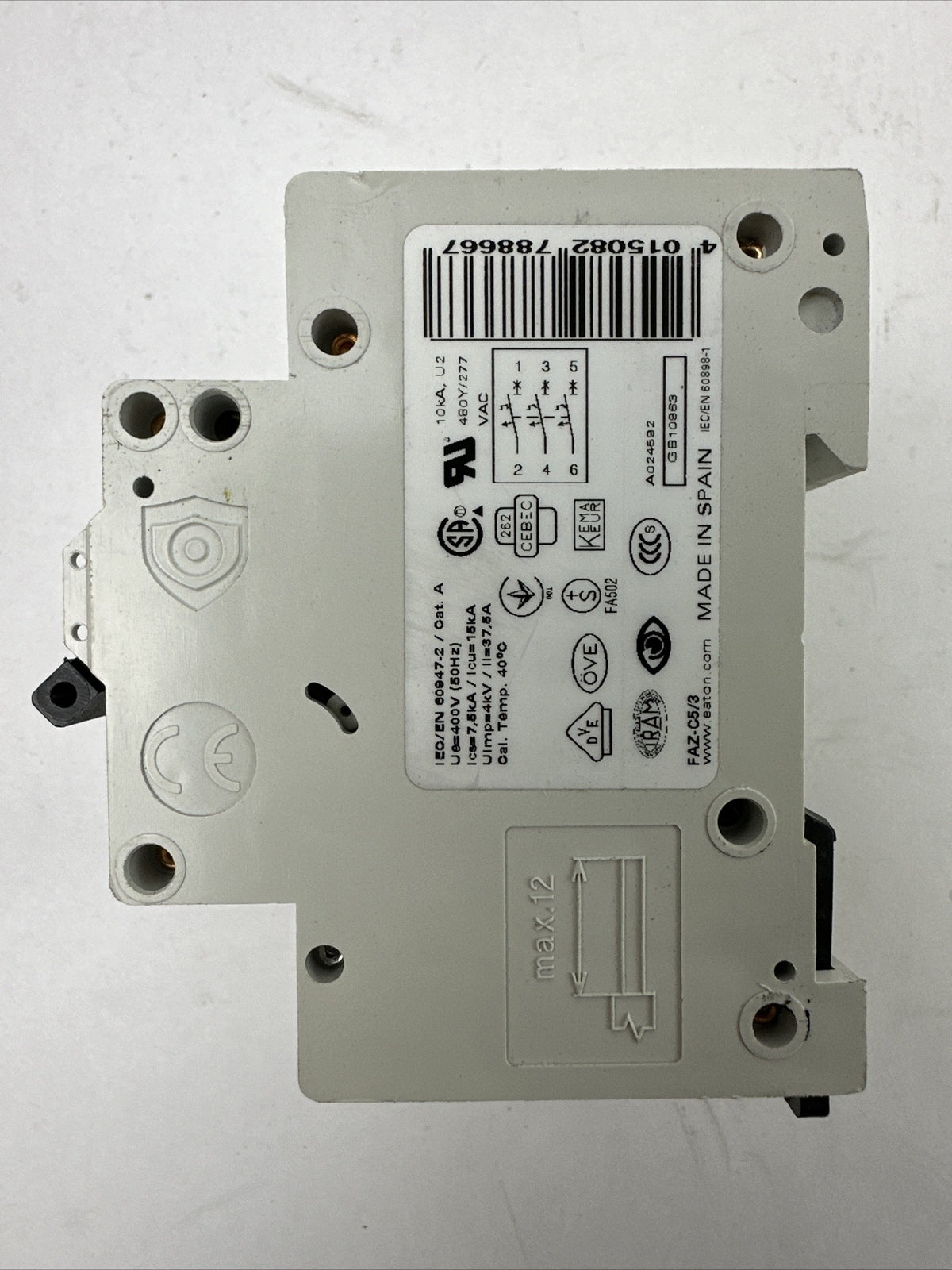 EATON XEFFECT FAZ-C5/3 CIRCUIT BREAKER 408Y/277VAC 5A 3POLE