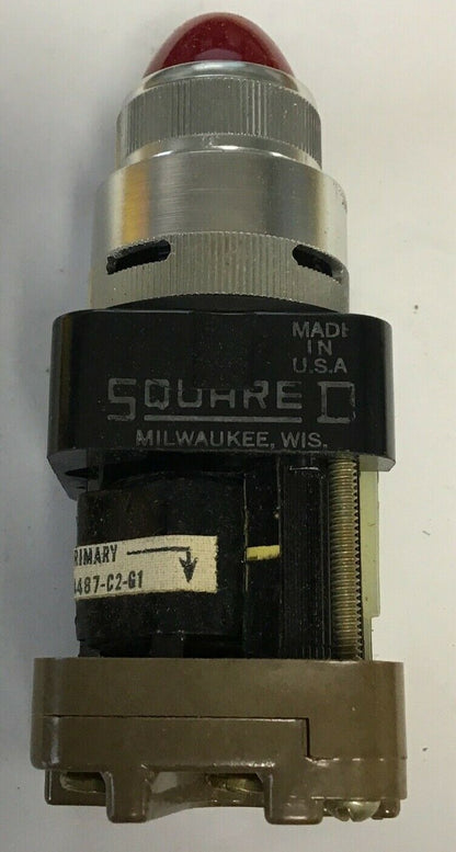 SQUARE D 9001 TP-21R2 120/110V 60/50CY RED PILOT LIGHT