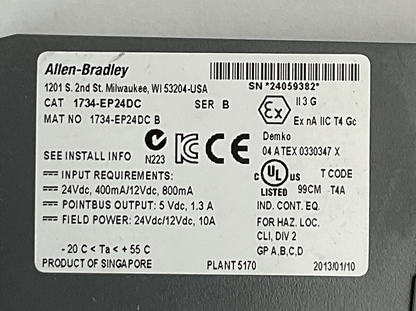ALLEN BRADLEY 1734-EP24DC EXPANSION POWER UNIT SER B