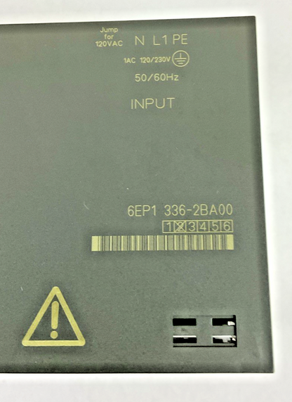SIEMENS 6EP1 336-2BA00 POWER SUPPLY 120/230V 50/60HZ 20A 24VDC