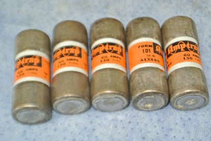 LOT of 5 / SHAWMUT A13X60 AMP-TRAP® FUSE / 60A / 130V