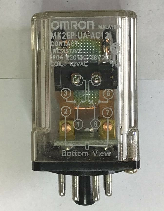 OMRON MK2EP-UA-AC12  RELAY 10A 230VAC/28VDC COIL:12VAC ***LOTOF8***