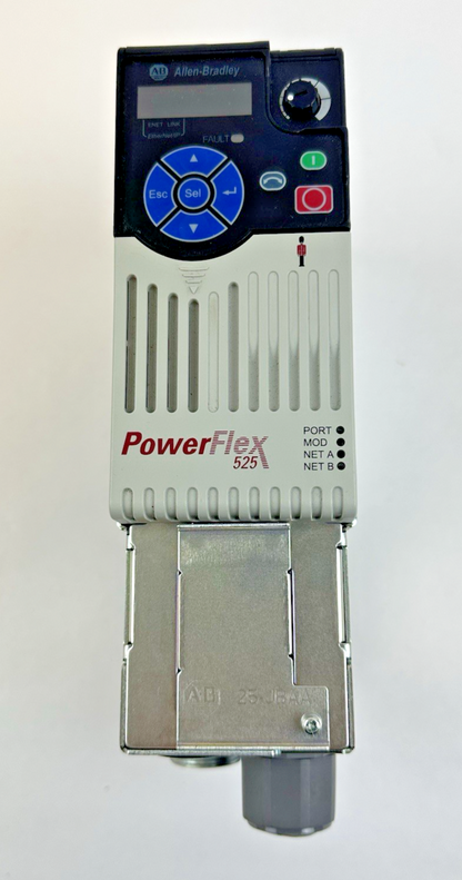 ALLEN BRADLEY 25B-D4P0N104 POWERFLEX 525 AC DRIVE FRN 5.001 SER A W/ 25-JBAA