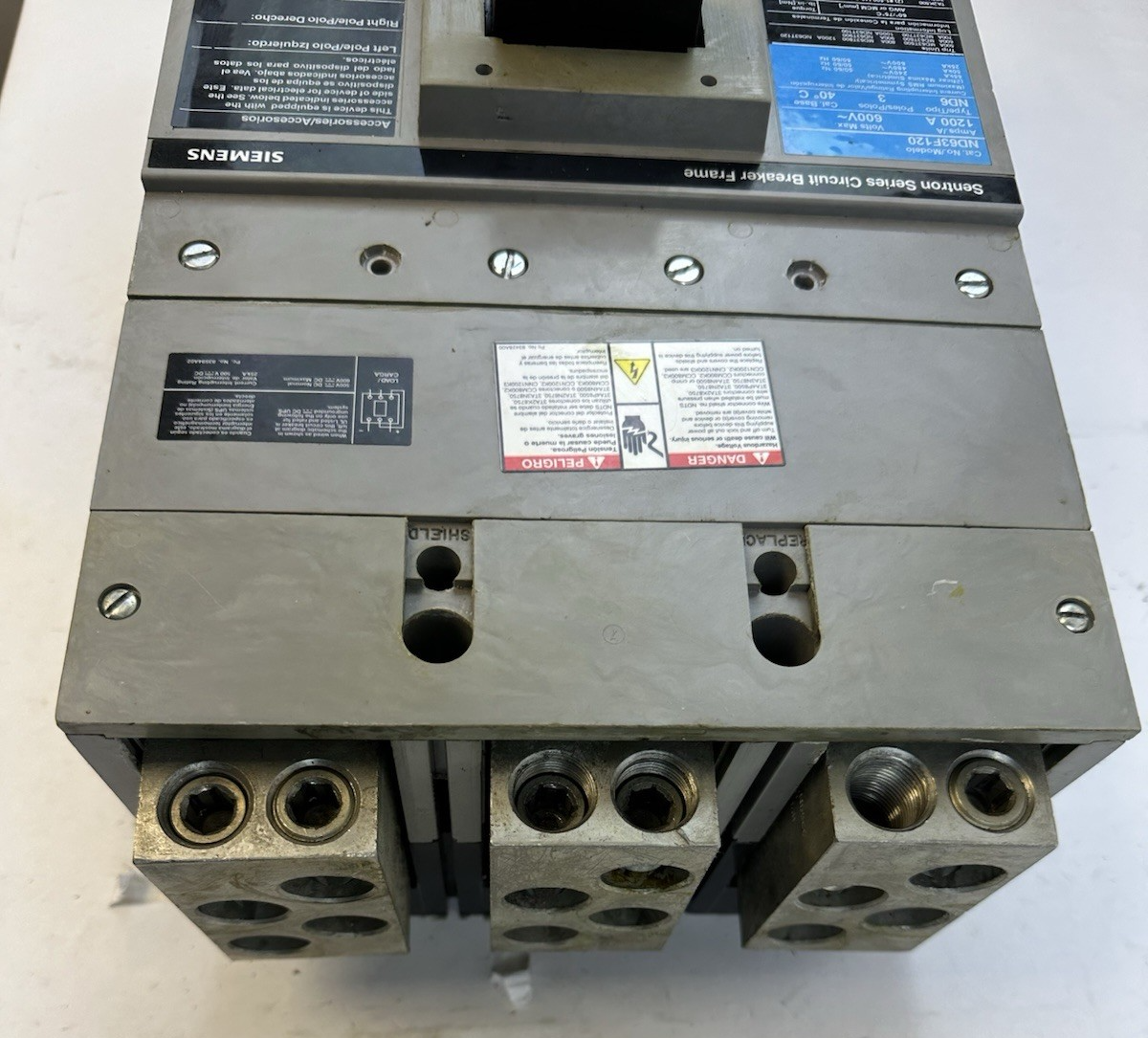 SENTRON SERIES ITE ND63F120 CIRCUIT BREAKER 1200AMP 600VAC 3P 1000AMP TRIP UNIT