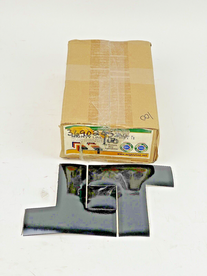 MIGHTY LINE TAPE - BLACK T - BOX of 100 T'S - INDUSTRIAL TAPE - 6"X6"X2"
