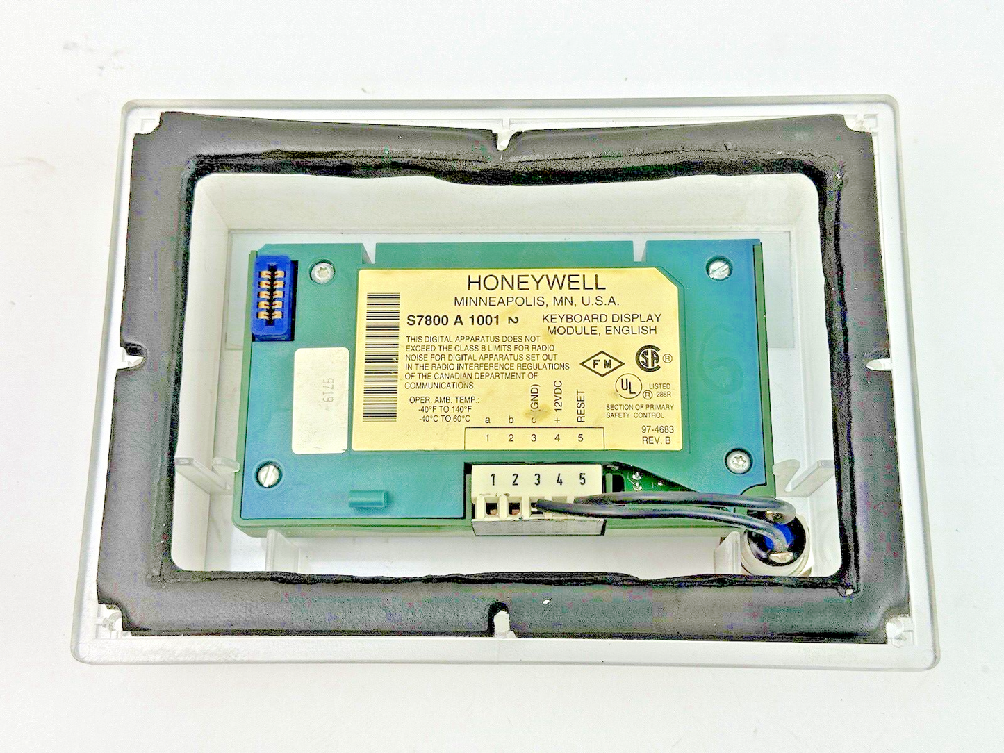 HONEYWELL - S7800 A 1001 REV. B - KEYBOARD DISPLAY MODULE IN CASE-BURNER CONTROL