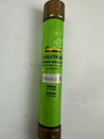 COOPER BUSSMANN FRS-R-3 3A FUSETRON TIME-DELAY CLASS RK5 600V FUSE LOT OF 4