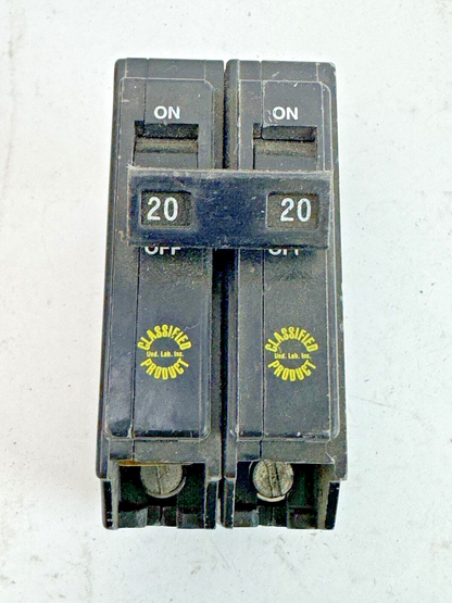 GE - TQ2120 - COMMON TRIP CIRCUIT BREAKER - 2 POLE, 20 A, 240 VAC, TYPE TQ