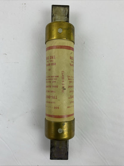 SHAWMUT TRS200 TRI-ONIC TIME DELAY DUAL ELEMENT 600VAC 200AMP FUSE (LOT OF 3)