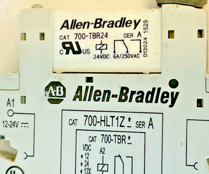 ALLEN BRADLEY 700-HLT1Z SOLID STATE RELAY SER.A W/700-TBR24 SER.A RELAY*LOTOF6*