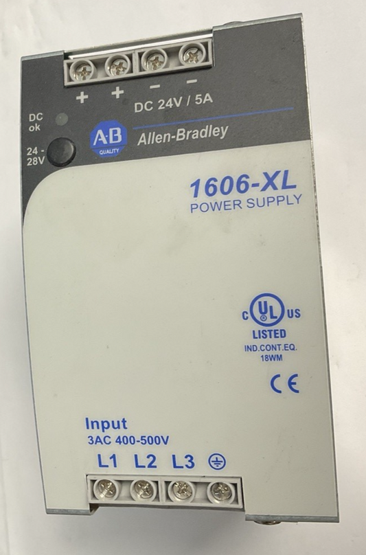 ALLEN BRADLEY 1606-XL120E-3 POWER SUPPLY SER.A 500V 50-60HZ