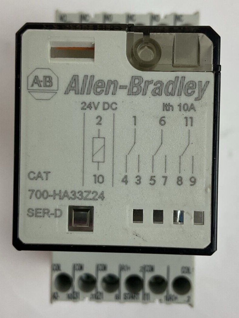 ALLEN BRADLEY 700-HA33Z24 SER D RELAY 700-HN205 SER A RELAY SOCKET 10A 300V
