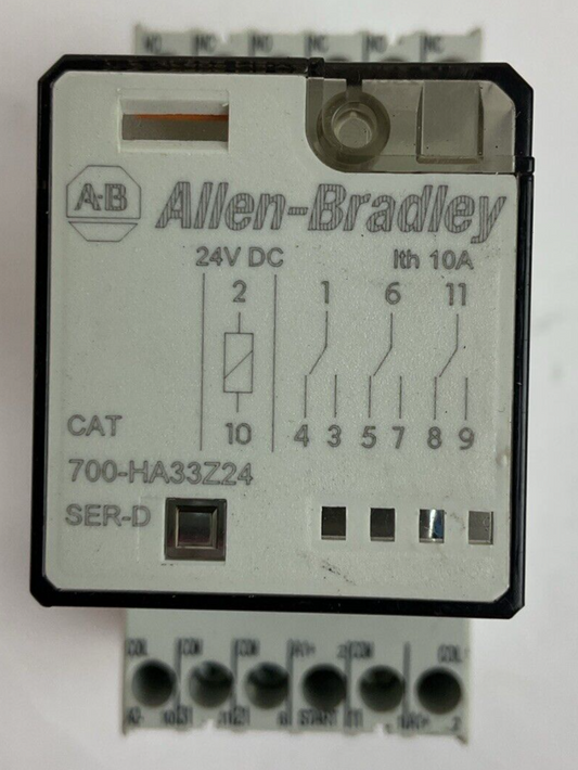 ALLEN BRADLEY 700-HA33Z24 SER D RELAY 700-HN205 SER A RELAY SOCKET 10A 300V