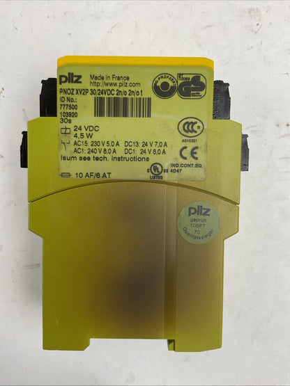 PILZ PNOZ XV2P 30/24VDC 2N/0 2N/0 T RELAY 24VDC