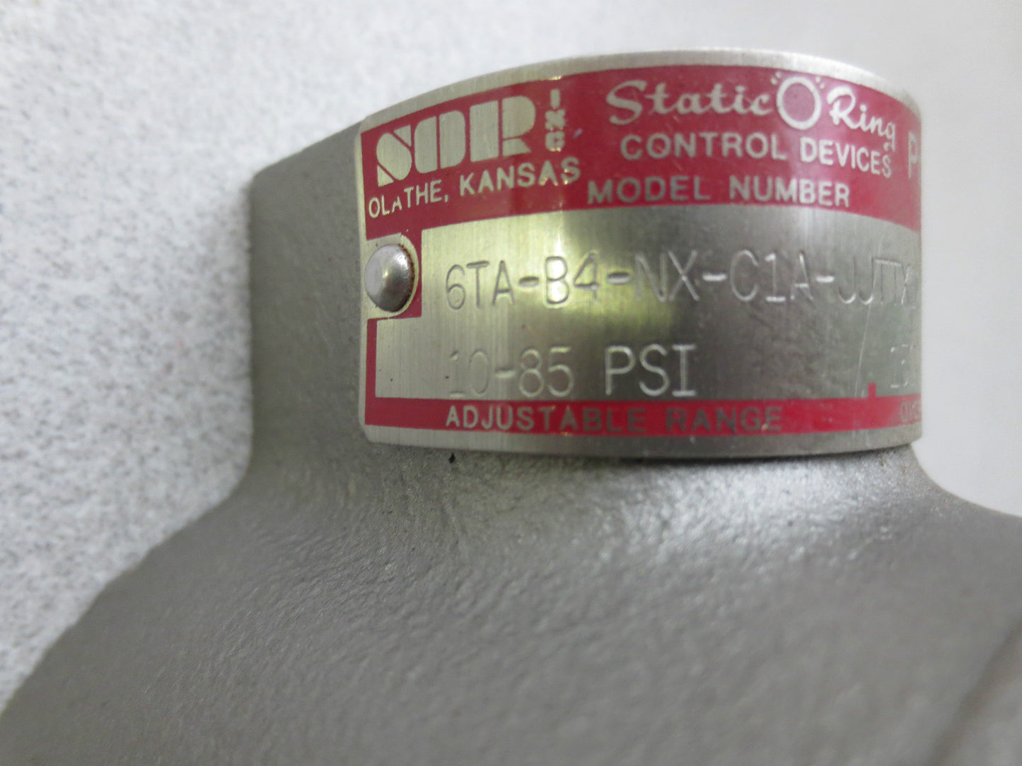 SOR 6TA-B4-NX-C1A-JJTTX12 PRESSURE SWITCH 10-95 psi ADJ. RANGE - NEW SURPLUS