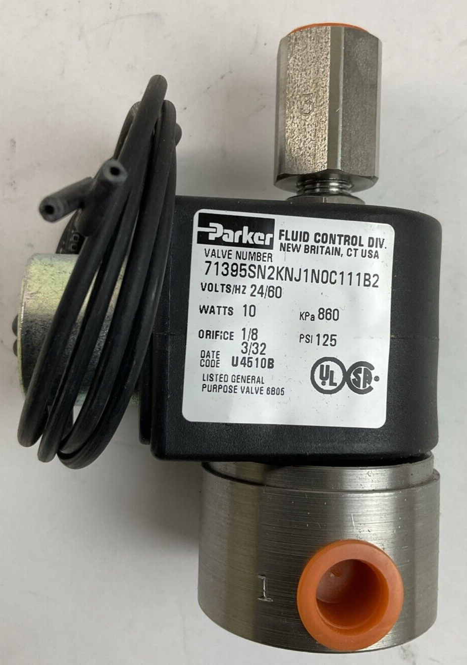 PARKER 71395SN2KNJ1N0C111B2 SOLENOID VALVE 24V 60HZ 860KPa 10WATTS 125PSI