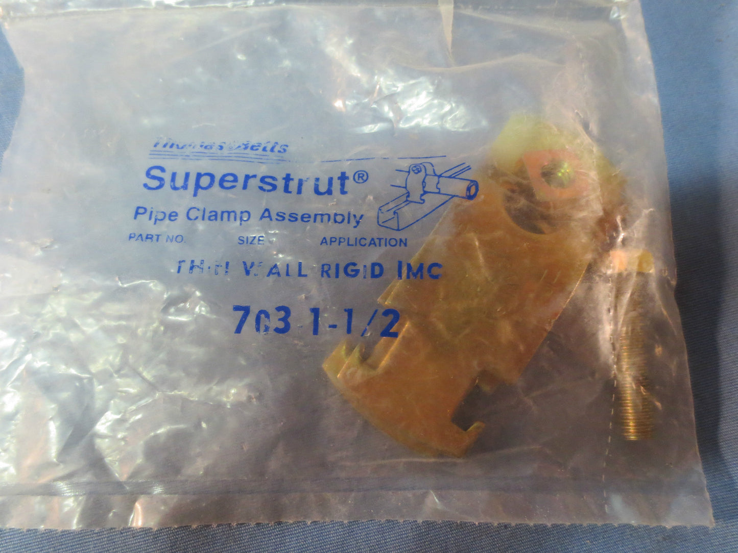 THOMAS & BETTS SUPERSTRUT 703 1-1/2 PIPE CLAMP ASSEMBLY THIN WALL RIGID LOT of 5