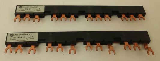 ALLEN BRADLEY 140-L11 THREE PHASE BUSSBAR TERMINAL LINK, 65A, 660V (LOT OF 2)